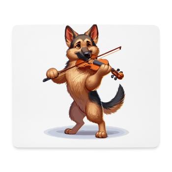 German Shepherd playing violin - Mouse Pad (horizontal) - white - Front