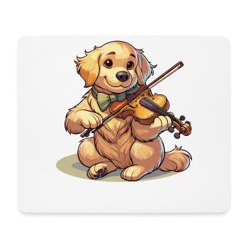 Golden Retriever Plays The Violin - Mouse Pad (horizontal) - white - Front