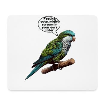 Quäker Papagei Mönch Sittich - Mousepad (Querformat) - Weiß - Vorne