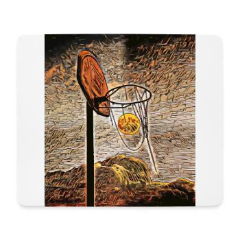 Mondschein-Basketball - Mousepad (Querformat) - Weiß - Vorne
