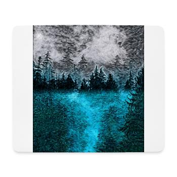 Forêt tranquille la nuit - Tapis de souris (format paysage) - blanc - Devant