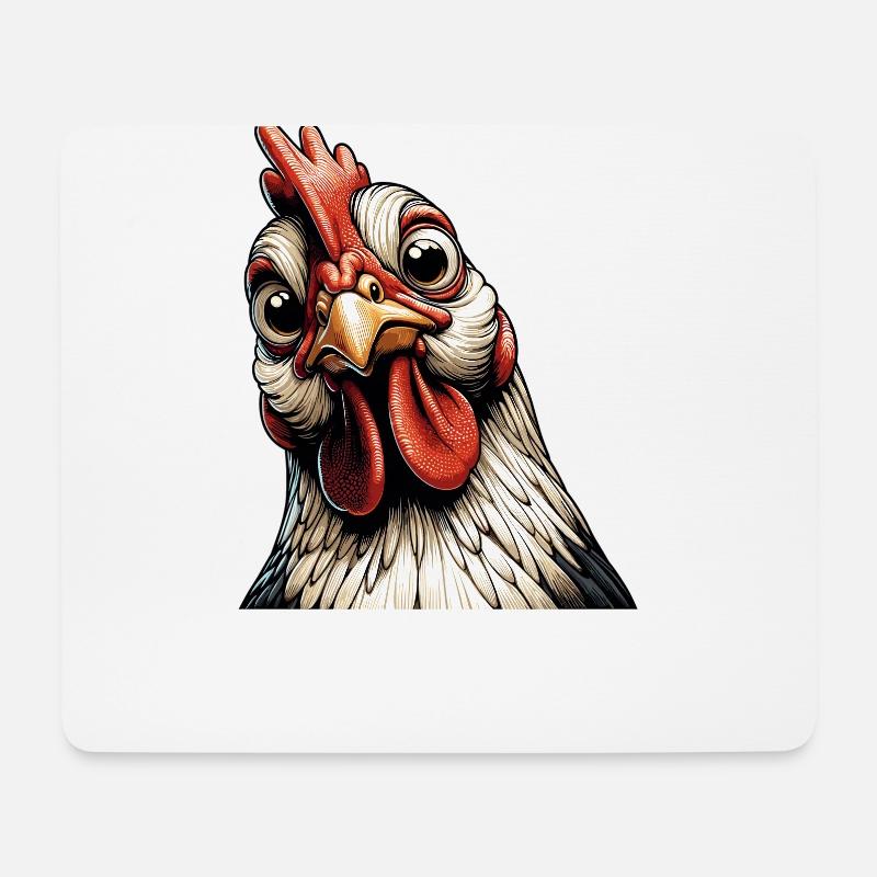 Lustiges Huhn Huhn Lustiges Bild - Mousepad (Querformat) - Weiß