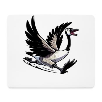 Funny Canadian Goose chasing - Mouse Pad (horizontal) - white - Front