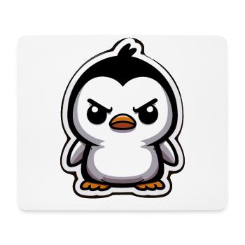 Lustige Pinguine Wütender Pinguin - Mousepad (Querformat) - Weiß - Vorne