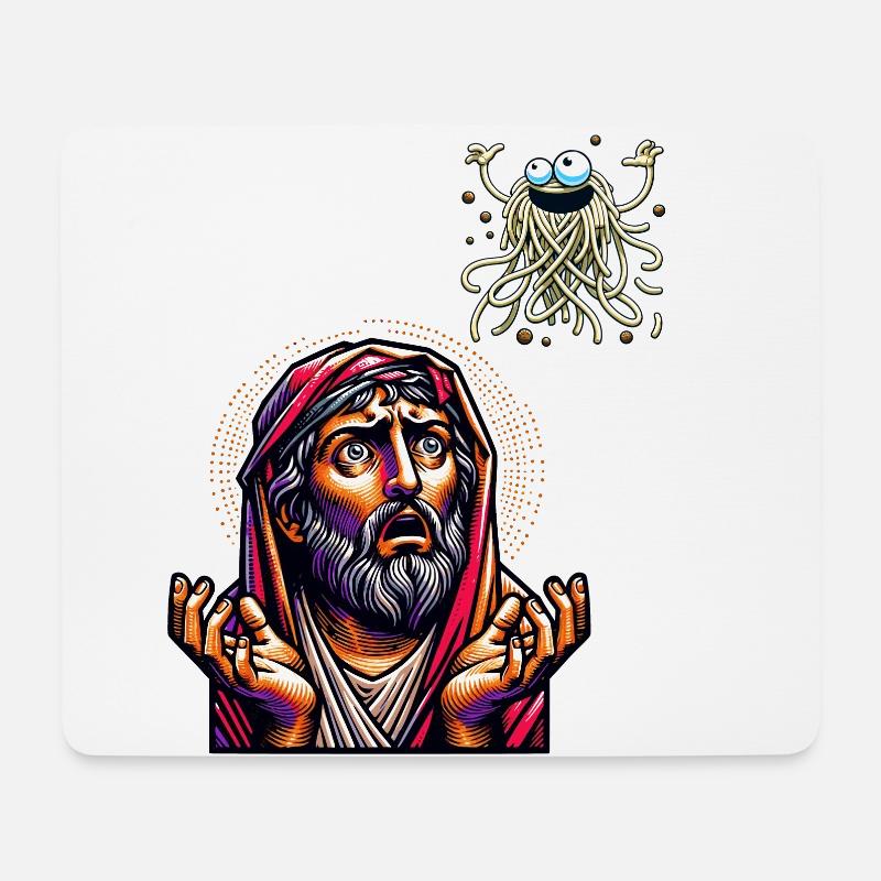 Lustiges atheistisches fliegendes Spaghettimonster zu Weihnachten - Mousepad (Querformat) - Weiß