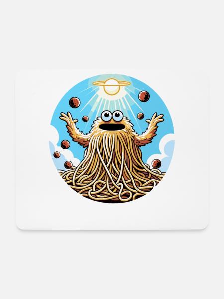 Lustiges Atheist Fliegende Spaghettimonster - Mousepad (Querformat) - Weiß