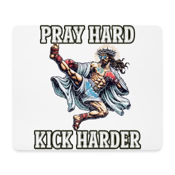 Lustiger Muay Thai Jesus sagt Kickboxen Christ - Mousepad (Querformat) - Weiß - Vorne