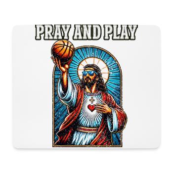 Drôle de conception de basket-ball Jésus Christian cadeau - Tapis de souris (format paysage) - blanc - Devant