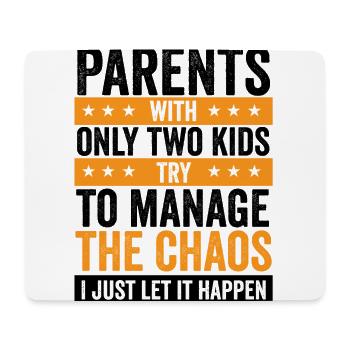 Lustige Eltern mit Vielen Kindern – Chaos Familie - Mousepad (Querformat) - Weiß - Vorne
