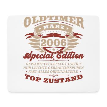 18. Geburtstag Oldtimer März Jahrgang 2006 - Mousepad (Querformat) - Weiß - Vorne