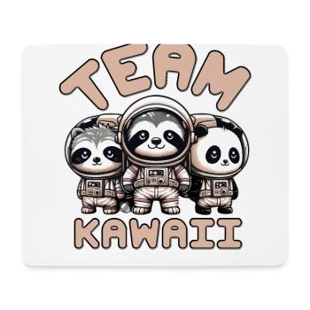 ASTRONAUTES DE L’ÉQUIPE KAWAII : PANDA, RATON LAVEUR ET PARESSEUX - Tapis de souris (format paysage) - blanc - Devant