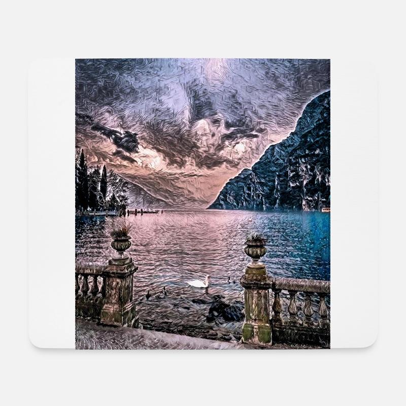 Gardasee, Italien - Mousepad (Querformat) - Weiß