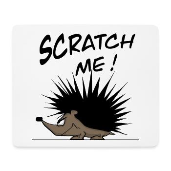 Lustiger Igel sagt SCRATCH ME ! Comic Cartoon Stil - Mousepad (Querformat) - Weiß - Vorne