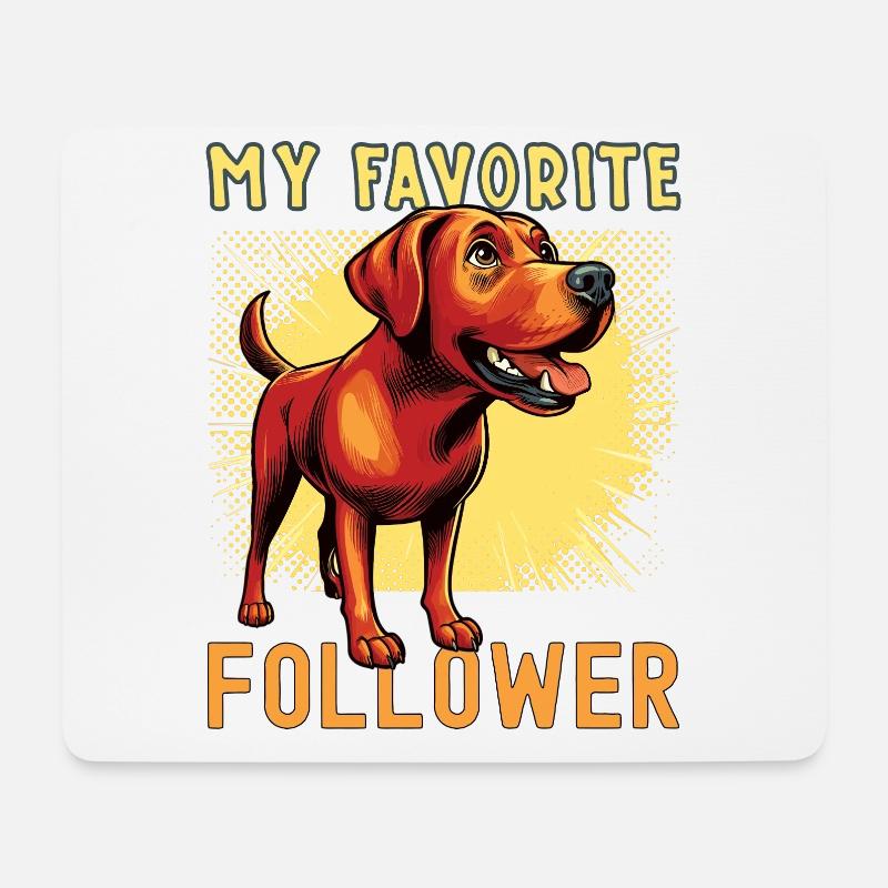 foxred Labrador my favorite follower, retro design - Mousepad (Querformat) - Weiß