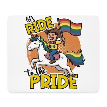 Lets Ride To The Pride Cowboy on Unicorn - Mouse Pad (horizontal) - white - Front