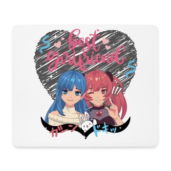 Best girlfriends pink heart - Tapis de souris (format paysage) - blanc - Devant