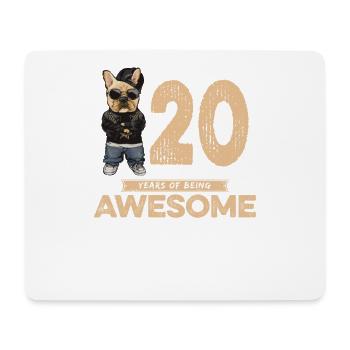 20 Years of being Awesome Cool Dog - Mousepad (Querformat) - Weiß - Vorne
