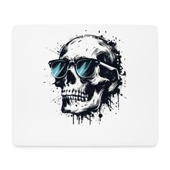 Colorful skull with sunglasses skull with sunglasses - Mouse Pad (horizontal) - white - Front