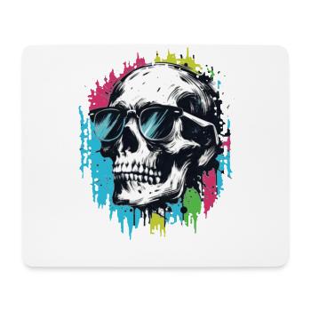 Skull with sunglasses Skull with lots - Mouse Pad (horizontal) - white - Front