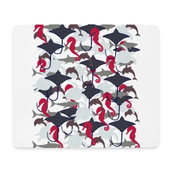 Rochen Hai Delfin Meeresschildkröte Seepferdchen - Mousepad (Querformat) - Weiß - Vorne