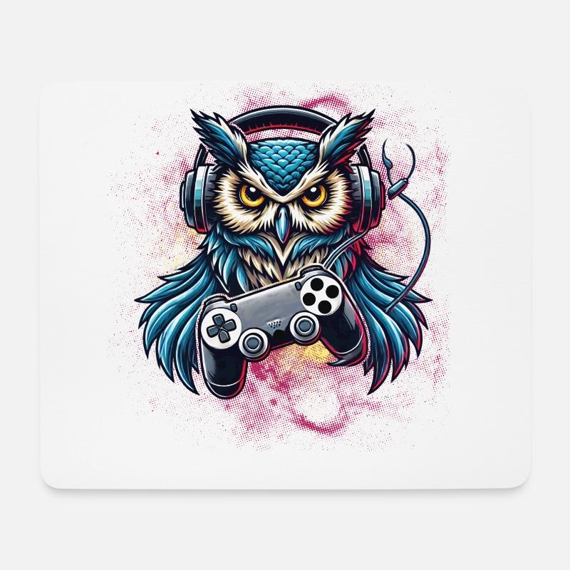 Verbessern Sie Ihren Stil Mit Unserer Gaming-eule - Mousepad (Querformat) - Weiß