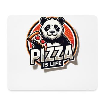 La pizza est la vie Panda - Tapis de souris (format paysage) - blanc - Devant