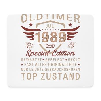 35. Geburtstag Oldtimer Juli 1989 Jahrgang 1989 - Mousepad (Querformat) - Weiß - Vorne