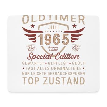 60. Geburtstag Oldtimer Juli 1965 Jahrgang 1965 - Mousepad (Querformat) - Weiß - Vorne