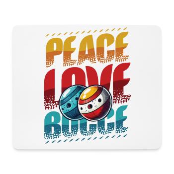 Peace Love Boccia - Éventails de Boccia Style Vintage - Tapis de souris (format paysage) - blanc - Devant