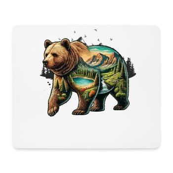 Wilderness Inside the Bear Retro Vintage - Mouse Pad (horizontal) - white - Front