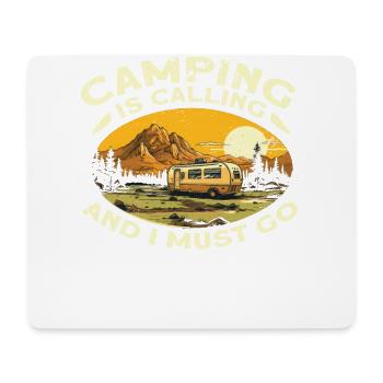 Le camping m’appelle et je dois y aller, aventurier - Tapis de souris (format paysage) - blanc - Devant