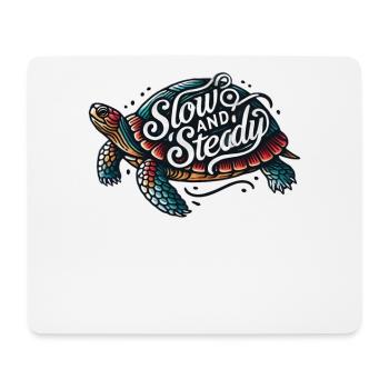 Patience with our Slow and Steady Turtle - Mouse Pad (horizontal) - white - Front