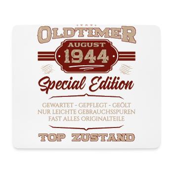 80. Geburtstag August Oldtimer 1944 Jahrgang - Mousepad (Querformat) - Weiß - Vorne
