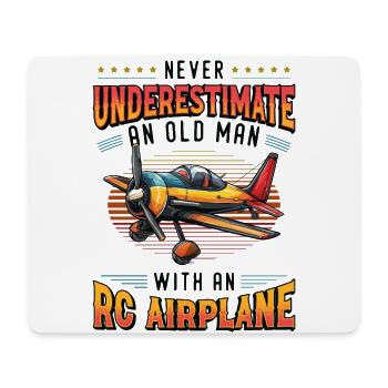 Old man with model airplane - Mouse Pad (horizontal) - white - Front