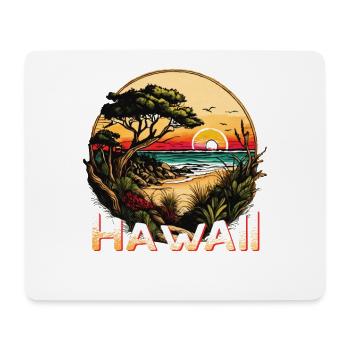 années 70 années 80 hawaïen Islande Palm Beach - Grand - Tapis de souris (format paysage) - blanc - Devant