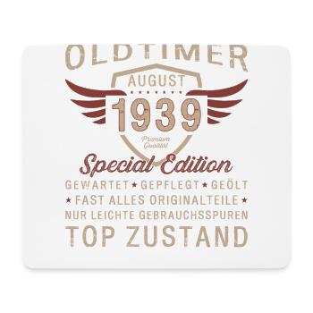 85. Geburtstag Oldtimer August Jahrgang 1939 - Mousepad (Querformat) - Weiß - Vorne