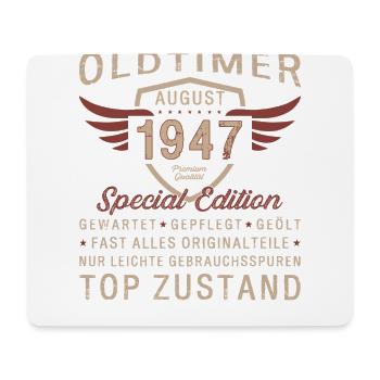 Oldtimer August 1947 Jahrgang 1947 77. Geburtstag - Mousepad (Querformat) - Weiß - Vorne