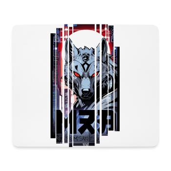 Loup argent cyborg Géométrique - Tapis de souris (format paysage) - blanc - Devant