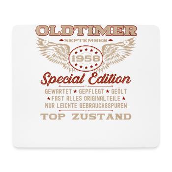66. Geburtstag Oldtimer September 58 Jahrgang 1958 - Mousepad (Querformat) - Weiß - Vorne