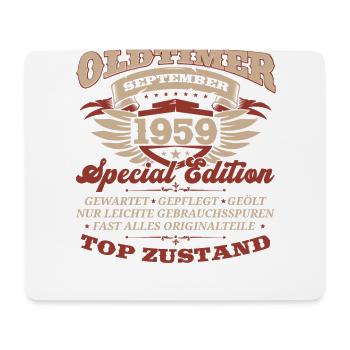 Oldtimer September 59 Jahrgang 1959 65. Geburtstag - Mousepad (Querformat) - Weiß - Vorne