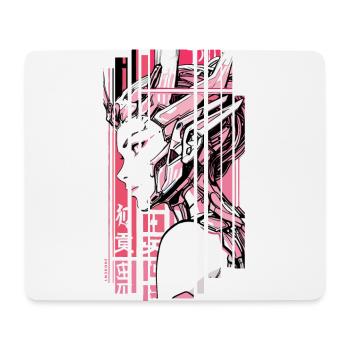 Woman cyberpunk pink Geometric japan - Mouse Pad (horizontal) - white - Front