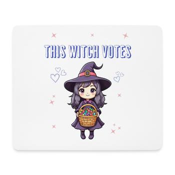 Cette sorcière vote - Tapis de souris (format paysage) - blanc - Devant