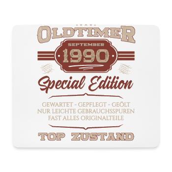 35. Geburtstag Oldtimer September 1990 Jahrgang 90 - Mousepad (Querformat) - Weiß - Vorne