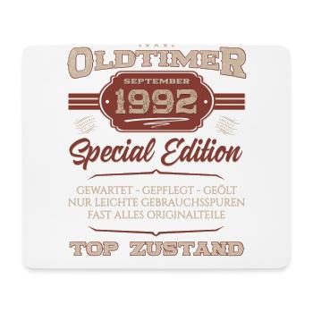 32. Geburtstag Oldtimer September 1992 Jahrgang 92 - Mousepad (Querformat) - Weiß - Vorne