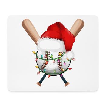 Merry Christmas snowman with baseball bat - Mouse Pad (horizontal) - white - Front