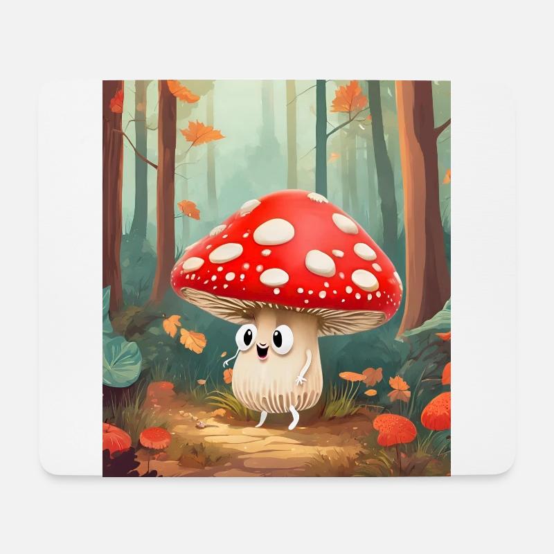 Niedlicher Fliegenpilz - Mousepad (Querformat) - Weiß