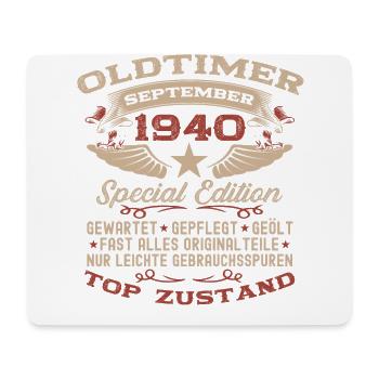 84th Birthday September Vintage 1940 Vintage - Mouse Pad (horizontal) - white - Front