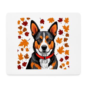 Herbst-Hund - Mousepad (Querformat) - Weiß - Vorne