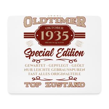 90. Geburtstag Oldtimer Oktober 1935 Jahrgang 35 - Mousepad (Querformat) - Weiß - Vorne