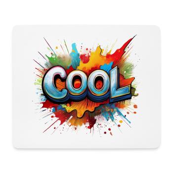 Vibrant Graffiti “COOL” Splash Design - Mouse Pad (horizontal) - white - Front